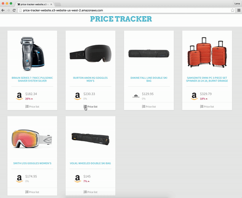 Price Tracker UI